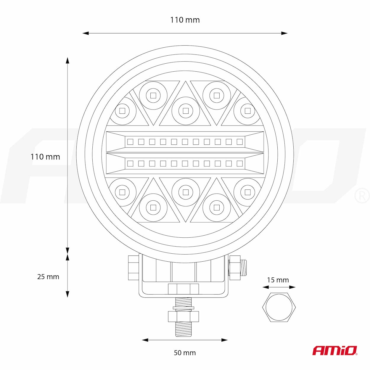 Lámpara de trabajo LED redonda 2080Lm 02430 - Imagen 4