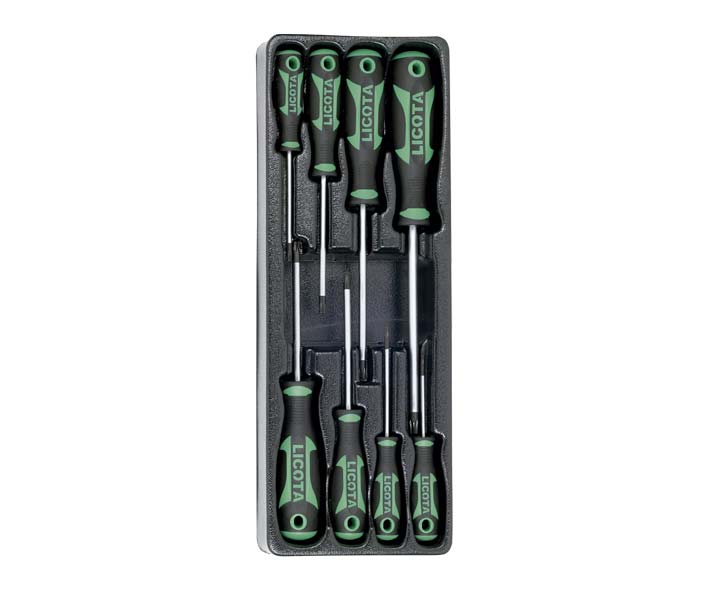Bandeja 8 destornilladores Torx para taller y mantenimiento