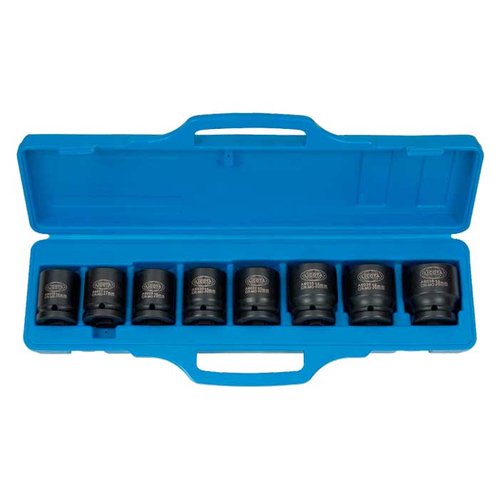Estuche 8 vasos de impacto 3/4” - Acero cromo vanadio