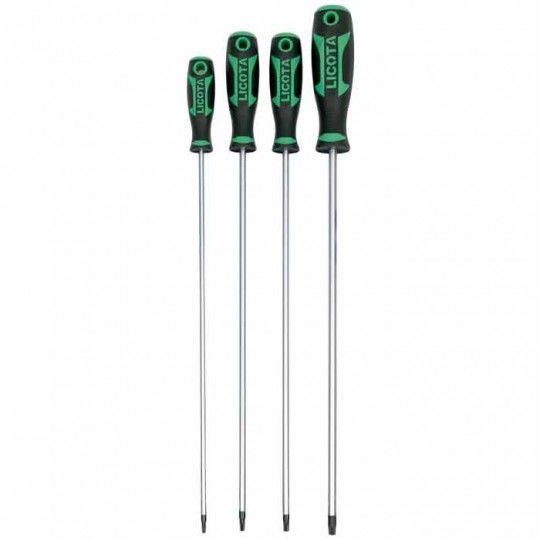 Juego De 5 Destornilladores Torx Extra Largos T15 A T30 - 300 Mm De Largo, Mango Ergonómico Y Punta Magnética
