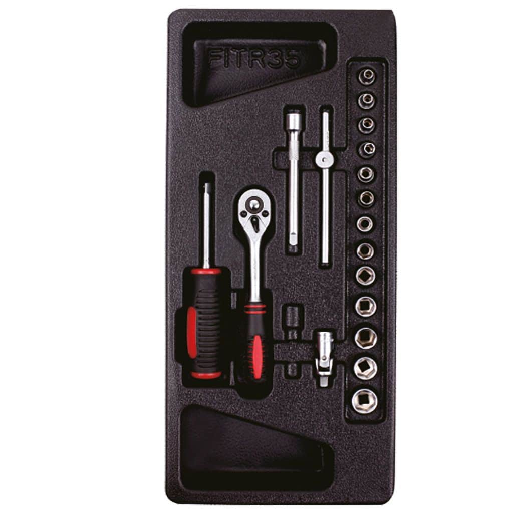 Bandeja 19 piezas de 1/4" para carro de herramientas - RZ TOOLS