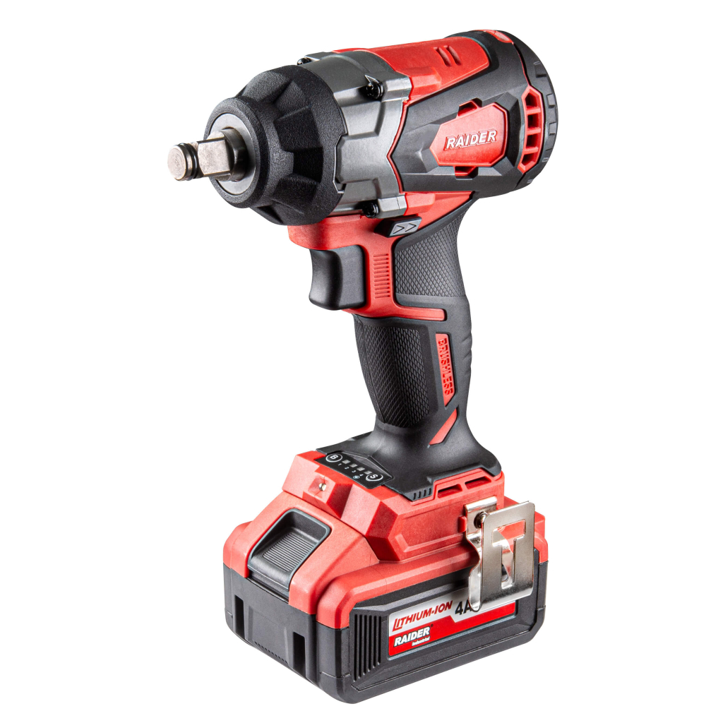 Kit llave de impacto Brushless 20V 4Ah 480Nm 1/2" para taller y mantenimiento