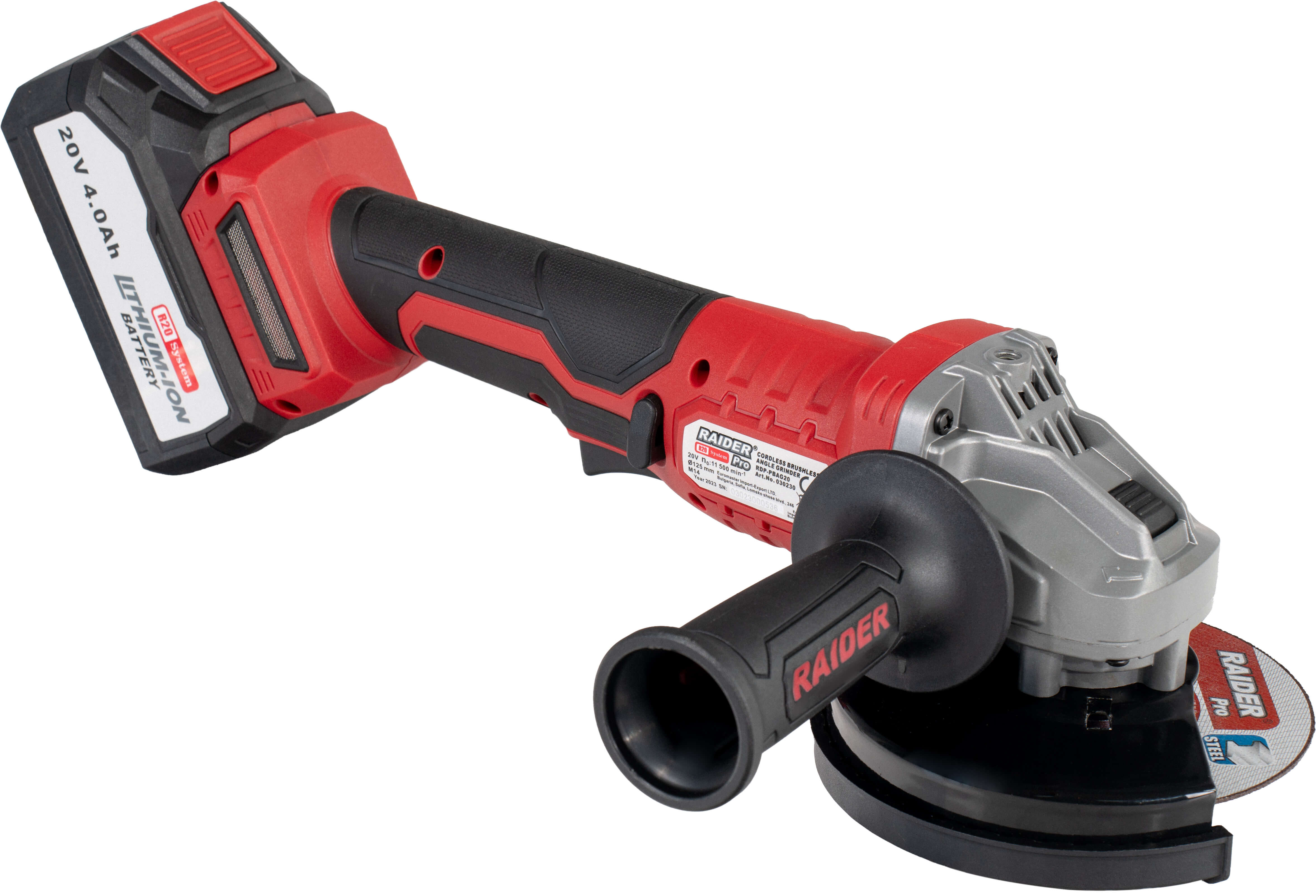 Kit amoladora Brushless R20, Ø125mm, 4Ah, cargador y maletín para taller y mantenimiento - Imagen 2