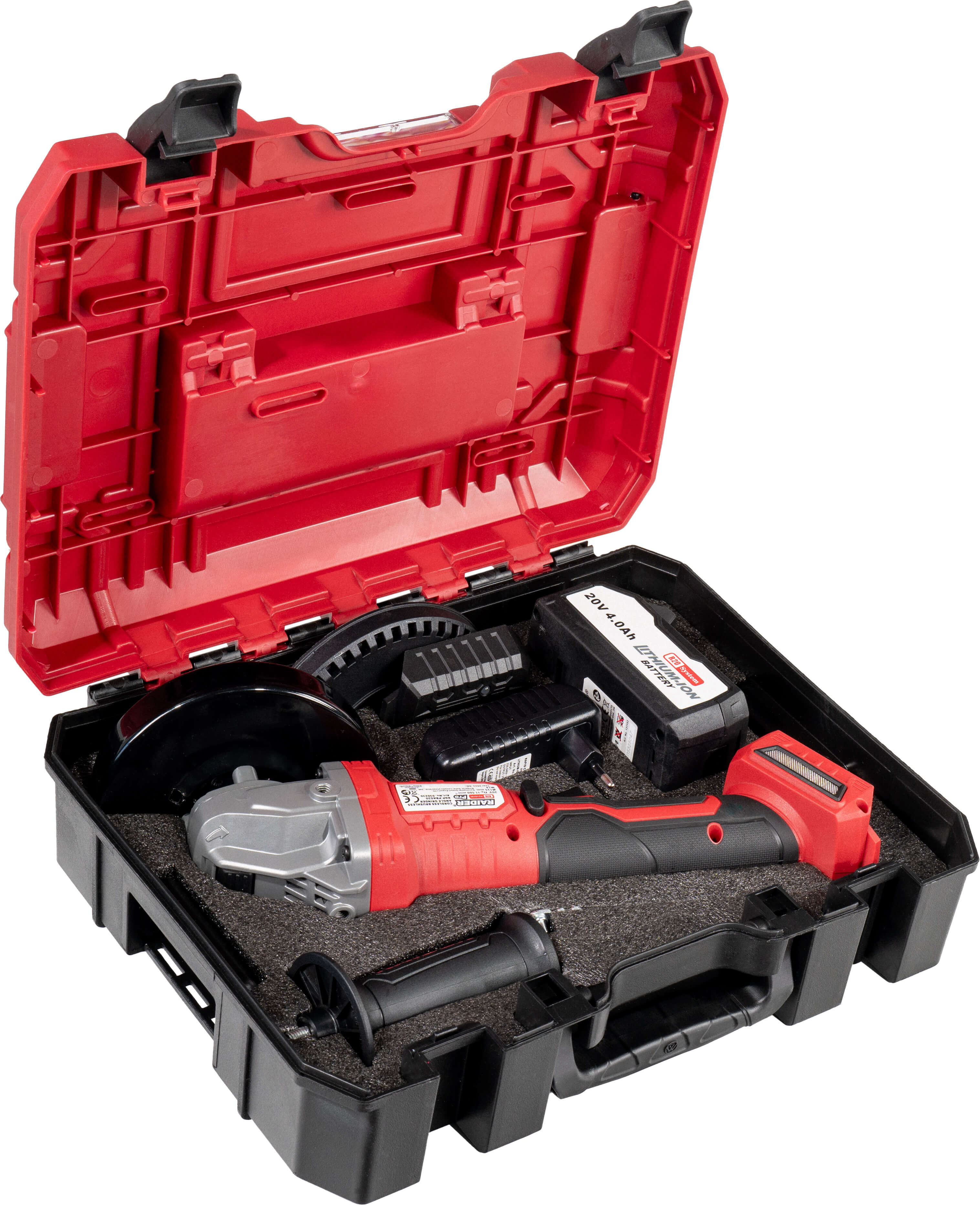 Kit amoladora Brushless R20, Ø125mm, 4Ah, cargador y maletín para taller y mantenimiento - Imagen 3