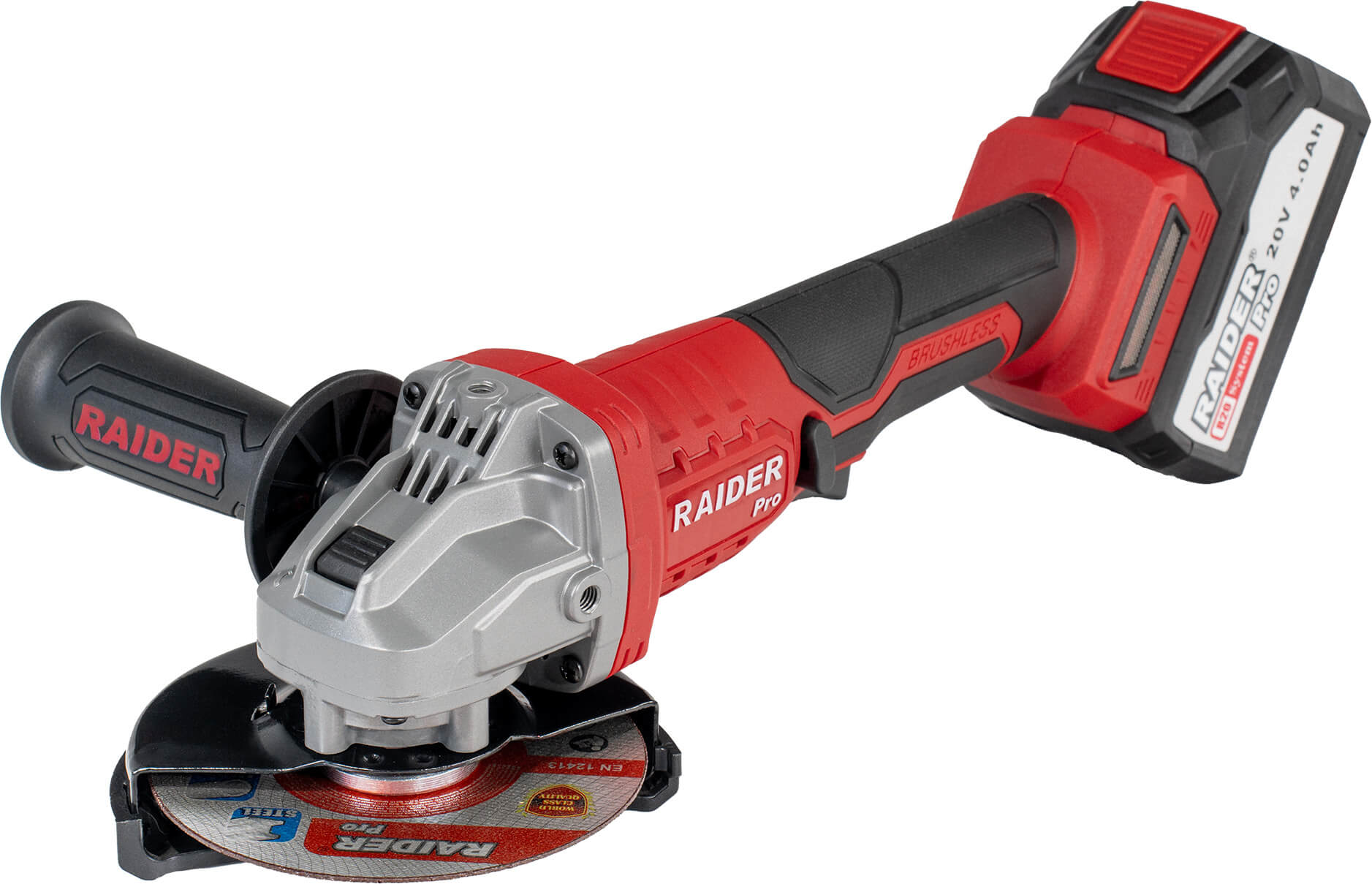 Kit amoladora Brushless R20, Ø125mm, 4Ah, cargador y maletín para taller y mantenimiento