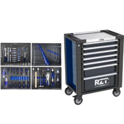 Carro 7 cajones RZ TOOLS + 156 Herramientas BRICOLAJE con cierre con llave