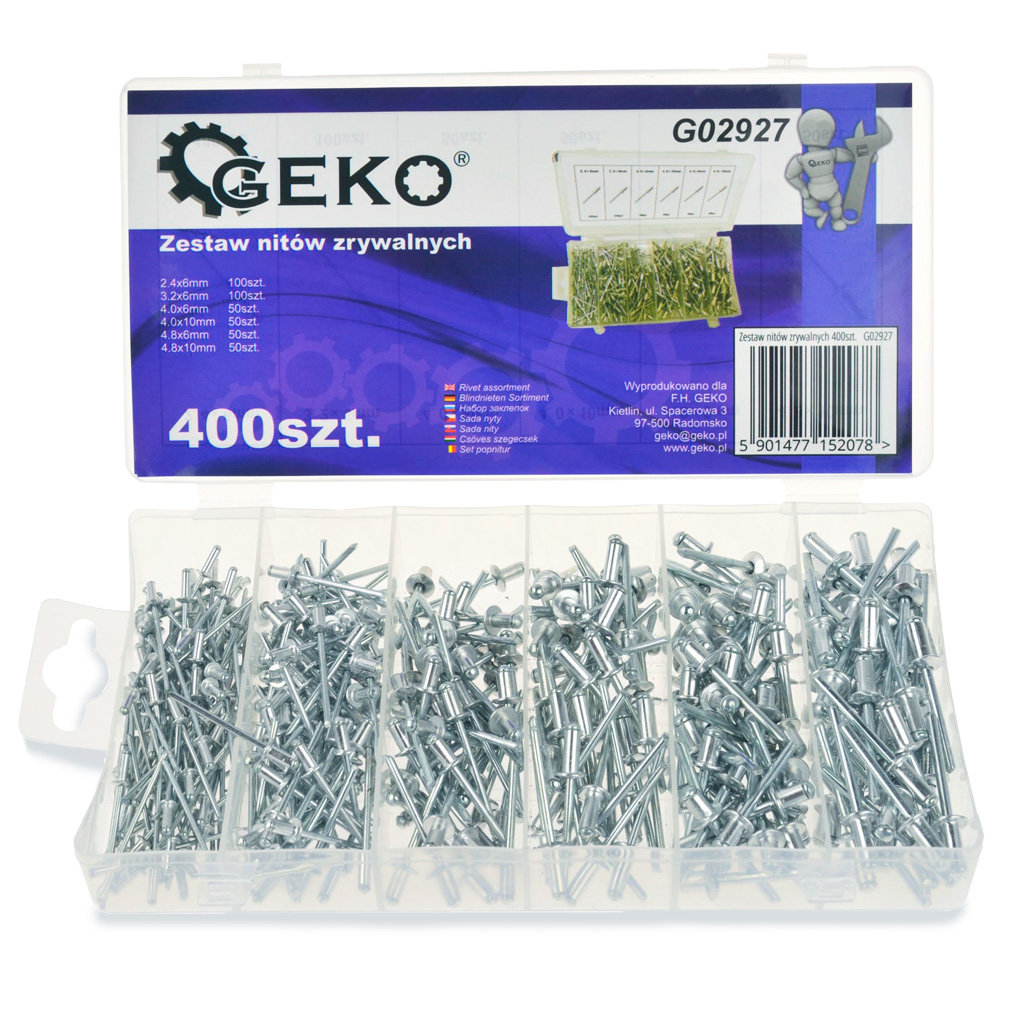 Surtido de remaches 400uds, 2,4-4,8mm - 400 piezas · 4x6mm