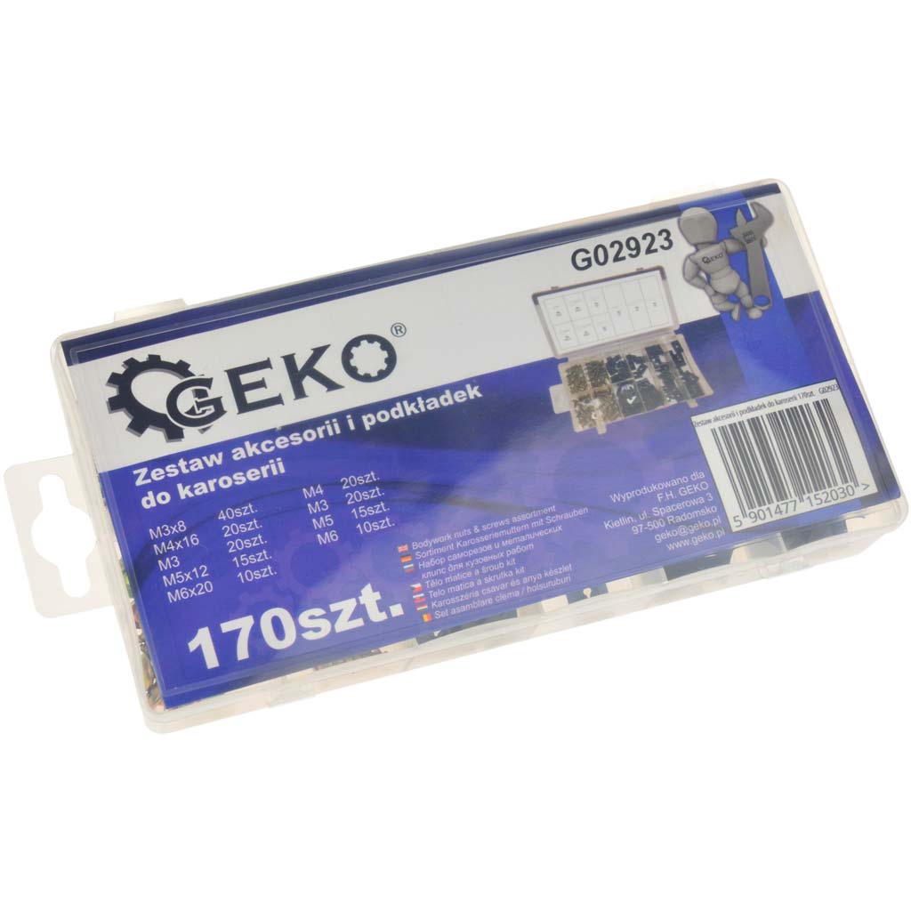 Surtido de tuercas inoxidables, M3-M10, 170uds - 170 piezas · 14x8mm - Imagen 3