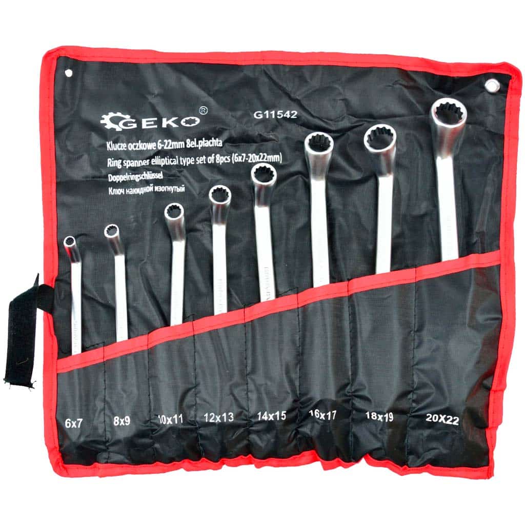 Juego 8 llaves acodadas 6x7-20x22mm - acero