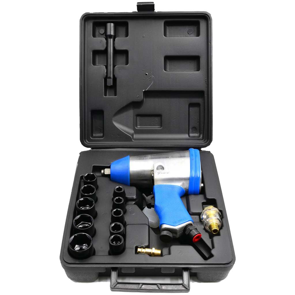 Set llave impacto 1/2" 850Nm + vasos 9-27mm para taller y mantenimiento - Imagen 2
