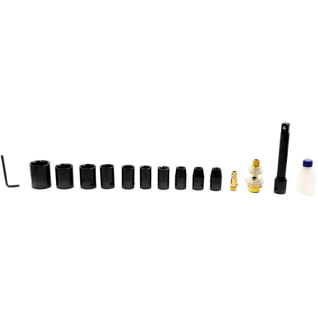 Set llave impacto 1/2" 850Nm + vasos 9-27mm para taller y mantenimiento - Imagen 6