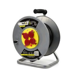 Tambor eléctrico 25mtr. 3 x 2,5mm / metal - 230V · acero