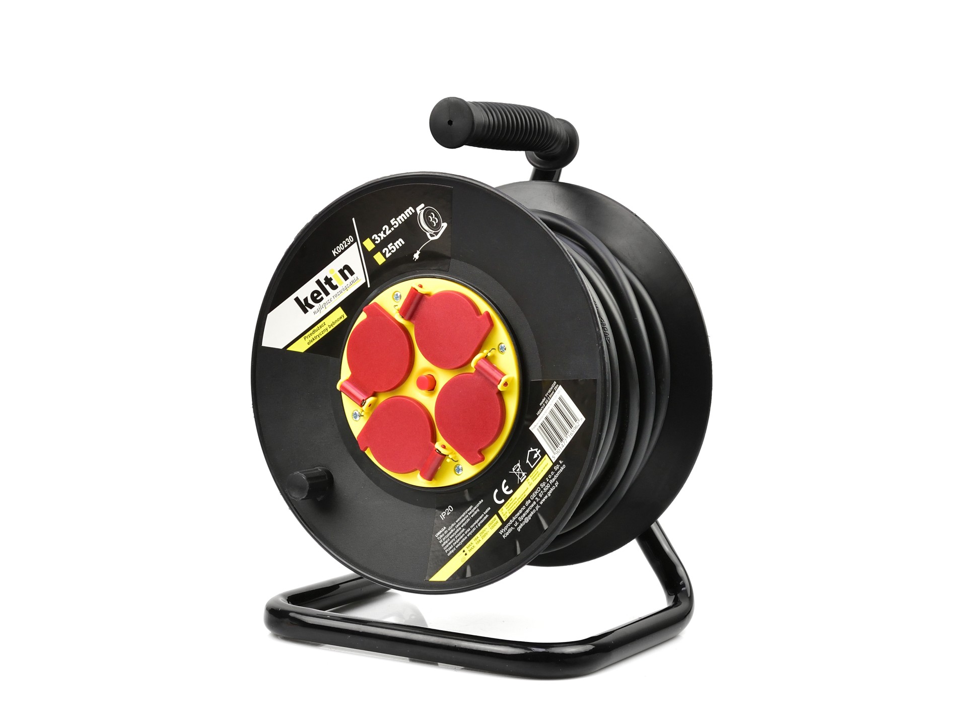 Tambor eléctrico 25mtr. 3 x2,5mm / plástico - 230V · acero