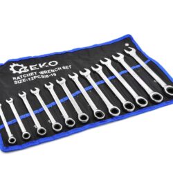 Juego de 12 llaves combinadas de carraca 8-19mm - acero · 12 piezas