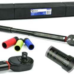 Llave dinamómetrica + juego vasos impacto llantas 1/2 - acero