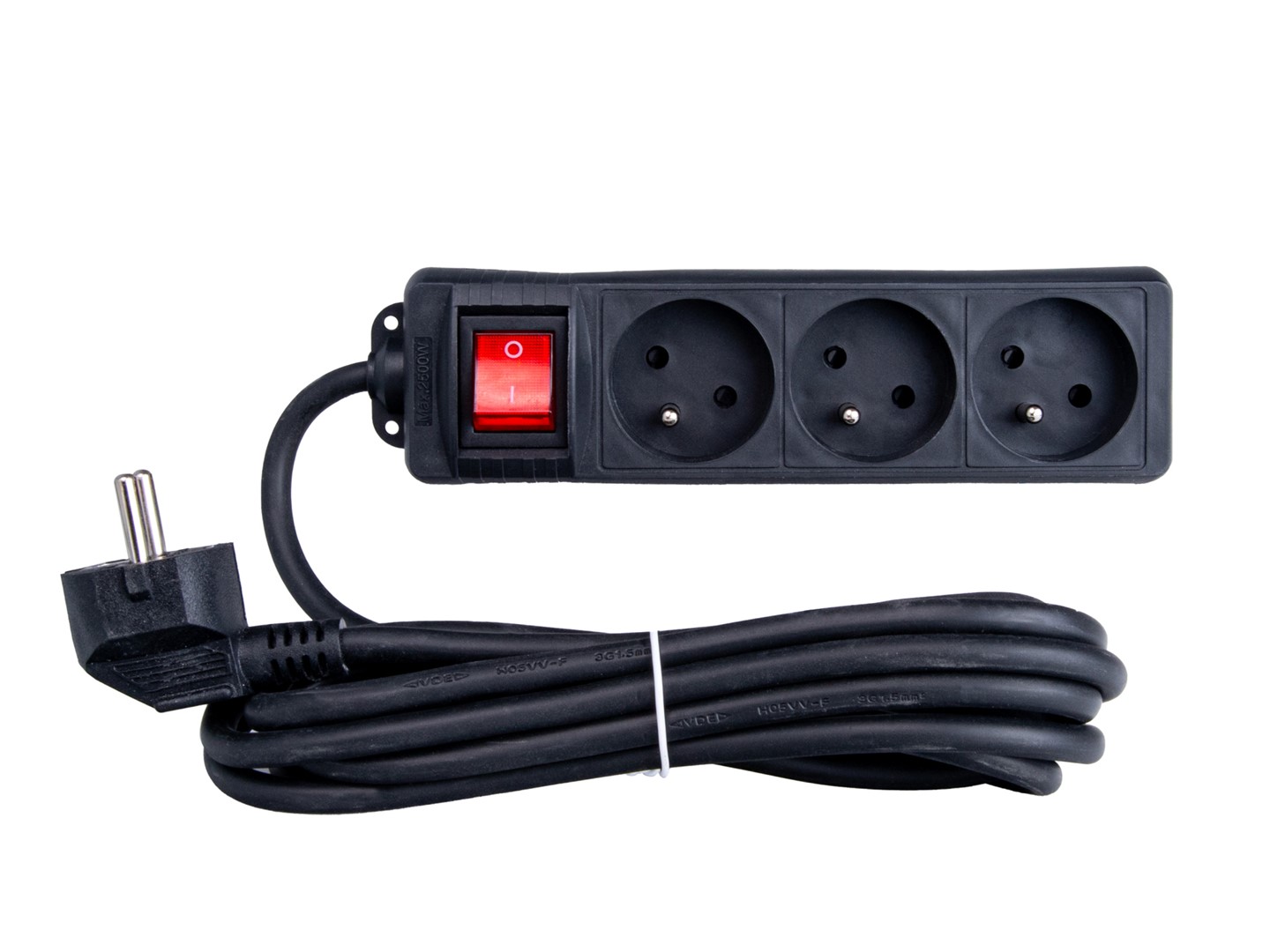 Regleta 3 enchufes, 3mtrs para instalación eléctrica y automoción
