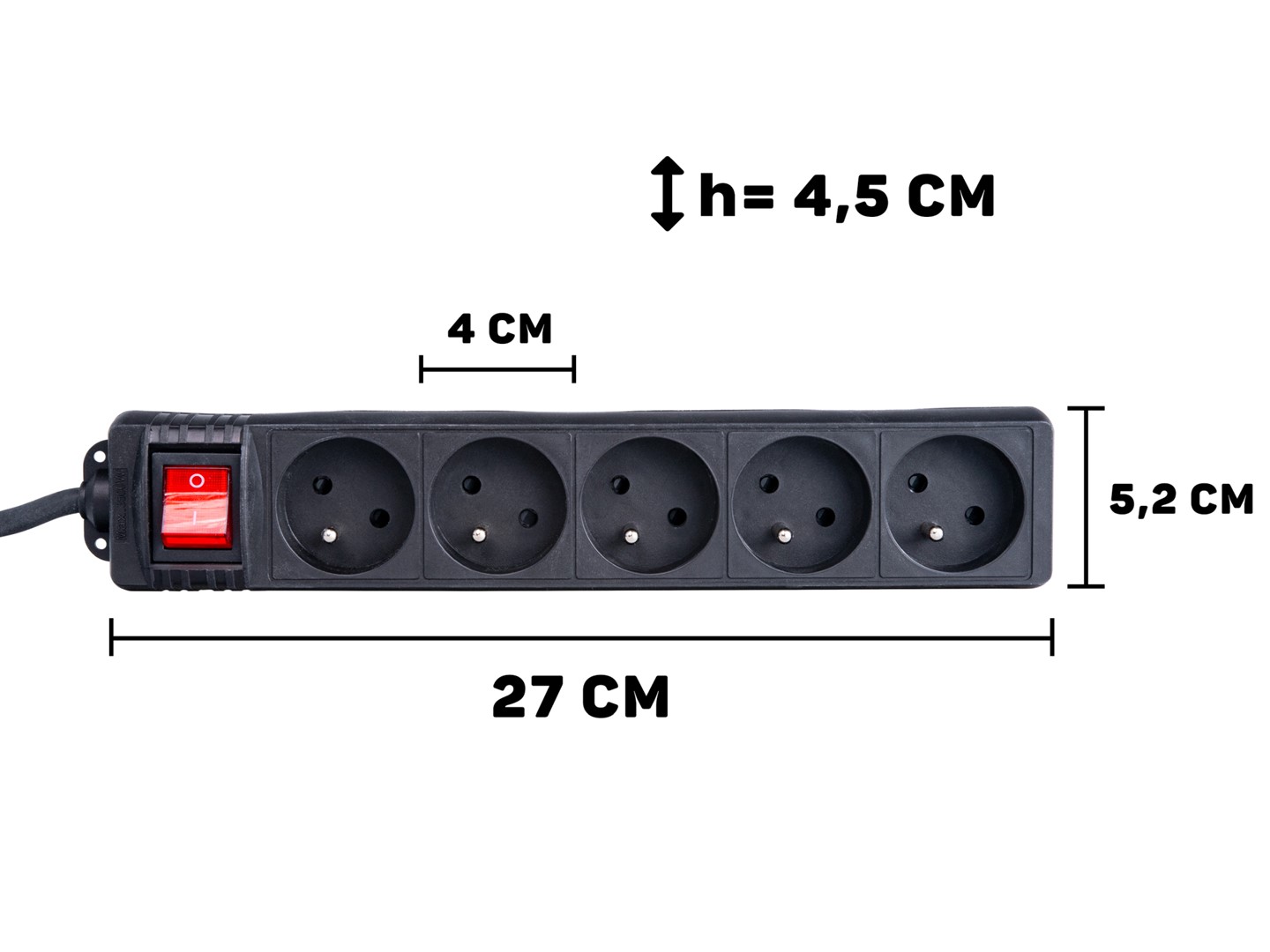 Regleta 5 enchufes, 3mtrs para instalación eléctrica y automoción - Imagen 2