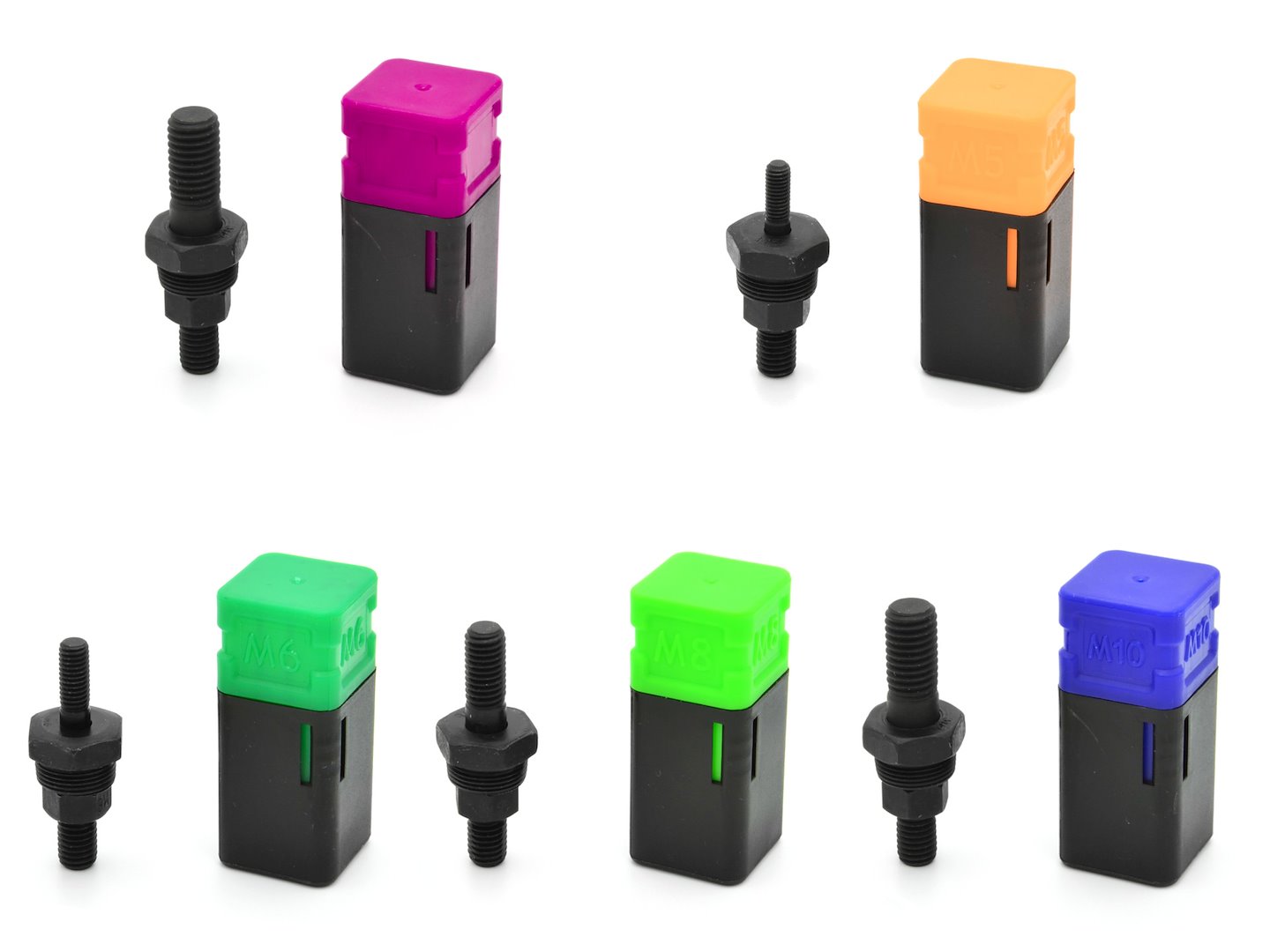 Adaptadores remachadora de palanca M5-M12, 5 pcs - acero