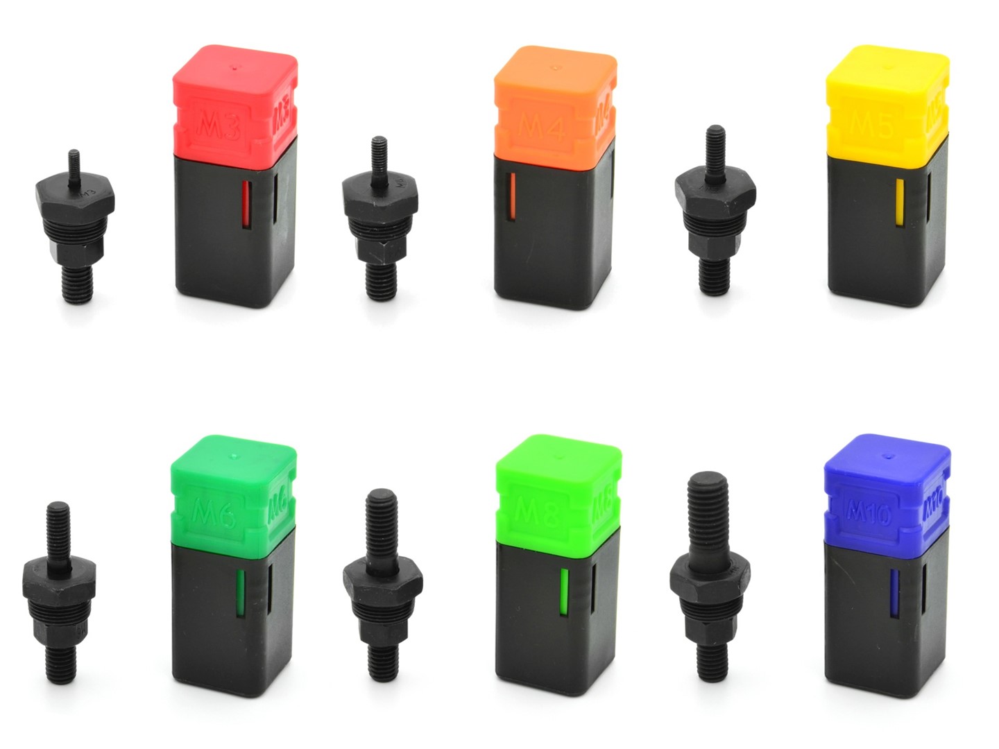 Juego de adaptadores remachadora de palanca M3-M10, 6 pcs - acero