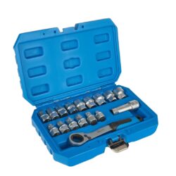 Estuche carraca pasante, vasos spline 17pcs - 17 piezas