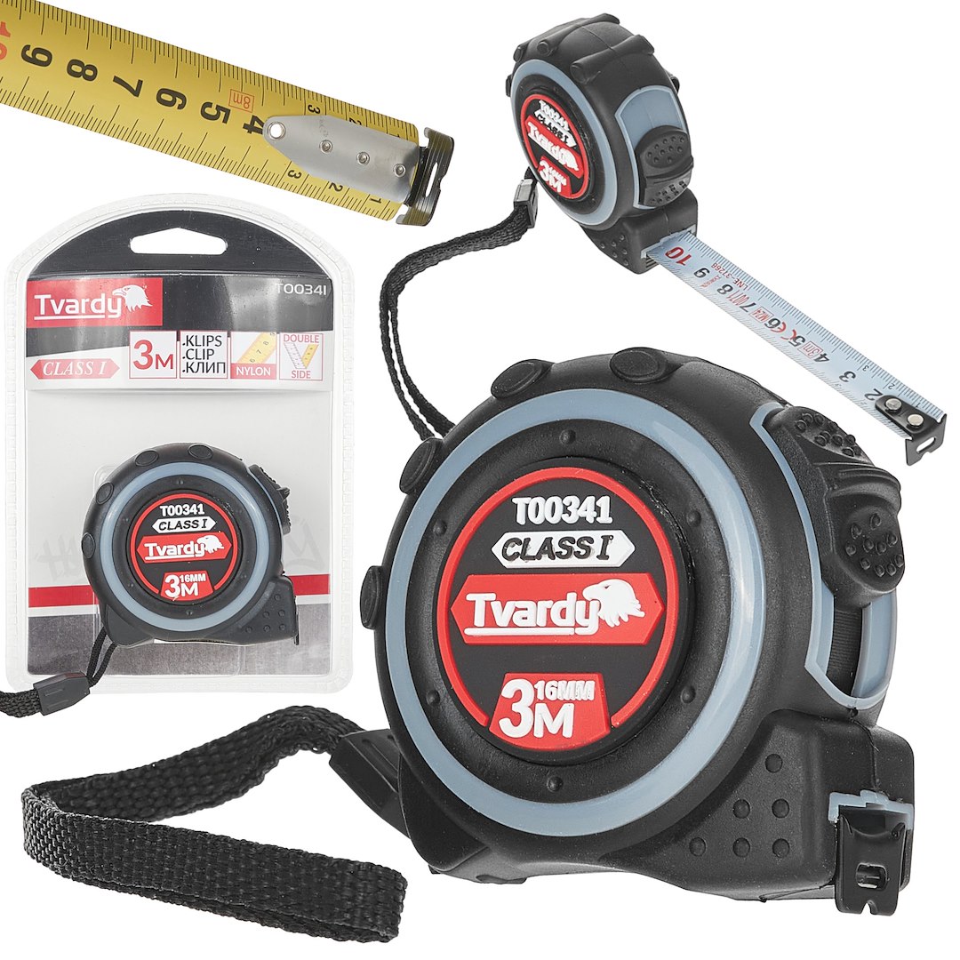 Cinta métrica de nailon de doble cara 3m/25mm CLASE I - acero