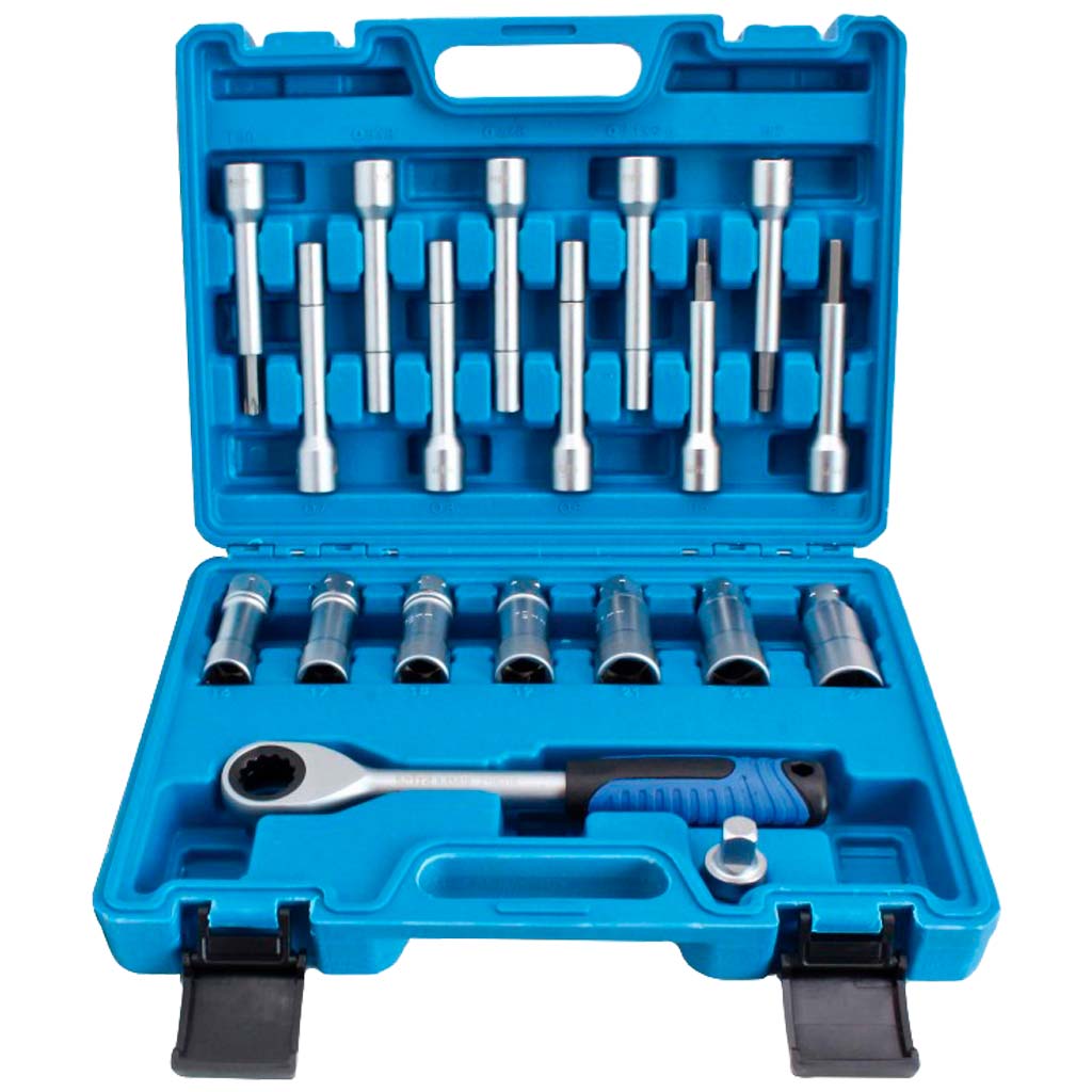 Set montaje-desmontaje amortiguadores 18pcs - acero · 18 piezas