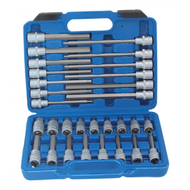 Estuche vasos + punta Hx 1/2, 30pcs - 30 piezas · acero Cr-V