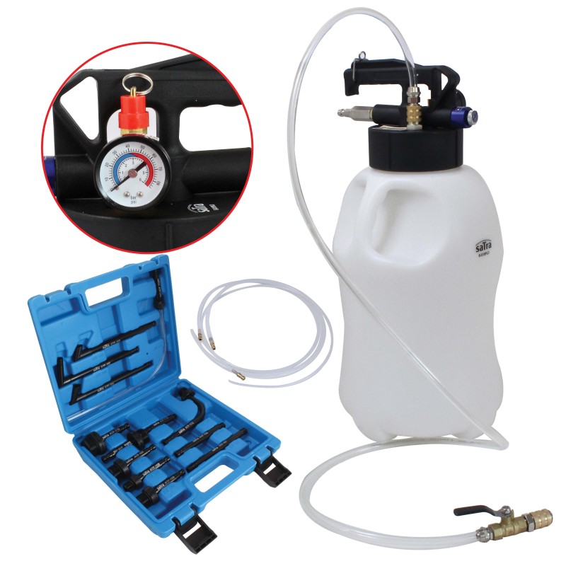 Extractor aceite neumático, 10 ltr. Adaptador ATF para instalación eléctrica y automoción