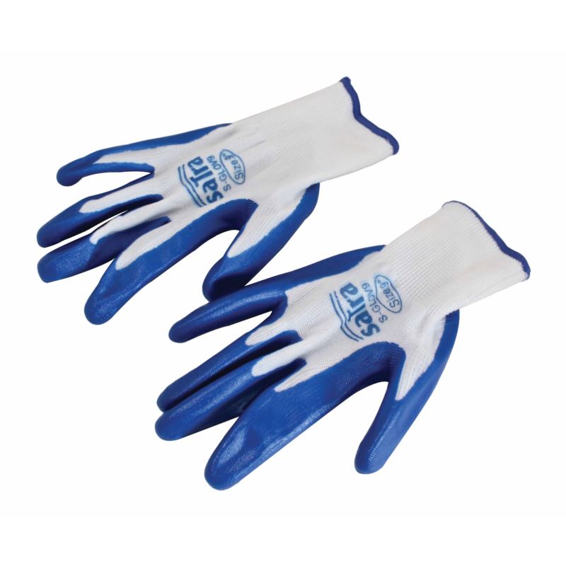 Guantes nylo-nitrilo 12 pares para uso profesional y doméstico