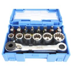 Juego carraca 1/4 spline, 24pcs - 24 piezas