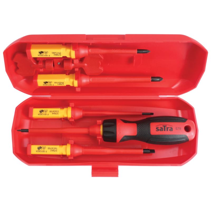 Set 5 destornilladores aislados intercambiables - acero Cr-V