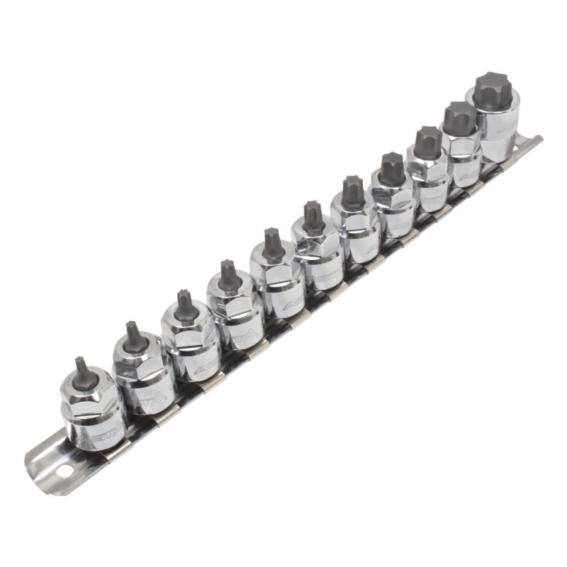 Vasos + punta Torx 3/8", perfil bajo, 11pcs - Acero · 11 piezas - Imagen 3