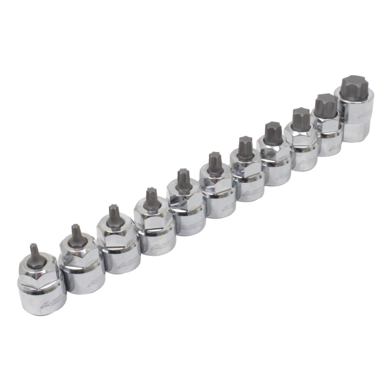 Vasos + punta Torx 3/8", perfil bajo, 11pcs - Acero · 11 piezas - Imagen 4