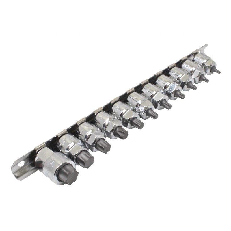 Vasos + punta Torx 3/8", perfil bajo, 11pcs - Acero · 11 piezas - Imagen 5